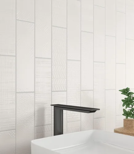 Vista 6 de MSI Urbano Crema 3D Mix - Azulejos de metro de cerámica brillante de 4 x 12 pulgadas para baño, cocina y pared decorativa