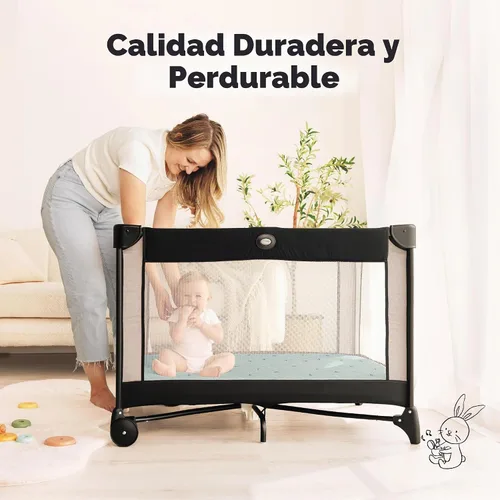 Vista 8 de Pack and Play - Juego de sábanas bajeras para cuna, paquete de 2 unidades conejitos