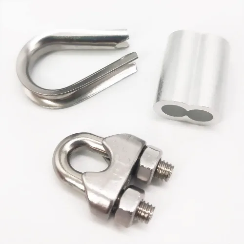 Vista 6 de Juego de accesorios de cuerda de alambre 304 de acero inoxidable M3 abrazaderas de cable de cable de acero inoxidable y lazo de prensado de aluminio