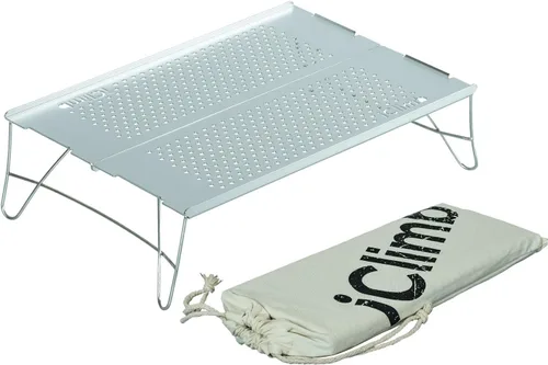 Vista 15 de iClimb Mini mesa plegable individual ultraligera y compacta para mochileros, camping, senderismo, playa, picnic (azul - S)