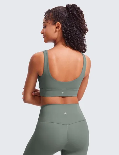 Vista 32 de CRZ YOGA Butterluxe - Brasier deportivo con espalda en U para mujer, cuello redondo, acolchado, de bajo impacto, para yoga, entrenamiento