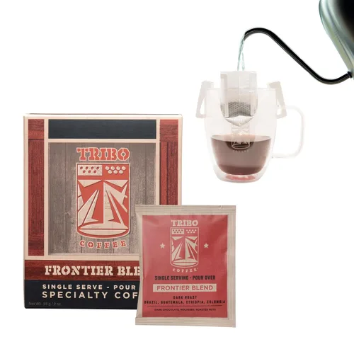 Vista 13 de TRIBO Café de una sola porción portátil para verter y goteo - Mezcla para Expedición - 10 porciones (Tostado Medio)