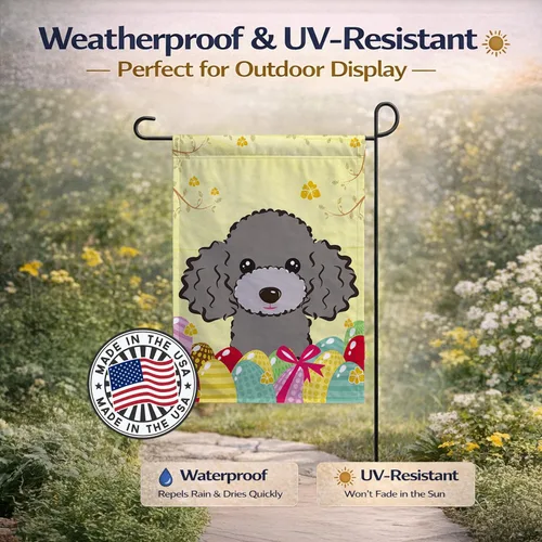 Vista 185 de Caroline's Treasures BB1923GF Bandera decorativa para jardín con diseño de Border Collie, para caza de huevos de Pascua, para jardín, jardín, patio