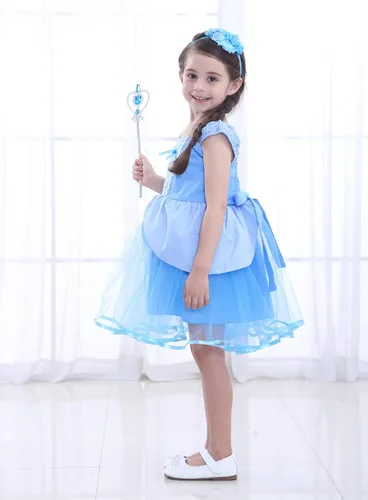 Vista 3 de Plustrong Disfraz de princesa de Cenicienta para niñas, vestido de cumpleaños, fiesta de Halloween