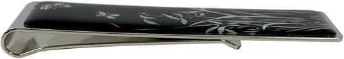 Vista 4 de Cartera con clip para dinero de madre perla para tarjetas de crédito, de acero inoxidable, colección de regalos