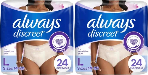 Vista 12 de Always Discreet Ropa interior para pieles sensibles, protección de la piel cuatro veces, dermatológicamente probada, sin fragancia, máxima