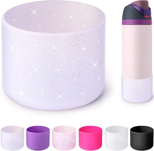Vista 39 de Funda de Silicona para Botella de Agua Owala de 24oz, Manga Protectora Antideslizante Brillante para Botella de Agua Owala que Protege las Botellas