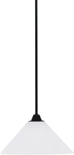 Vista 290 de Toltec Lighting Paramount - Mini colgante de 1 luz en acabado negro mate con cristal de arte perla de 7 pulgadas y estilo negro