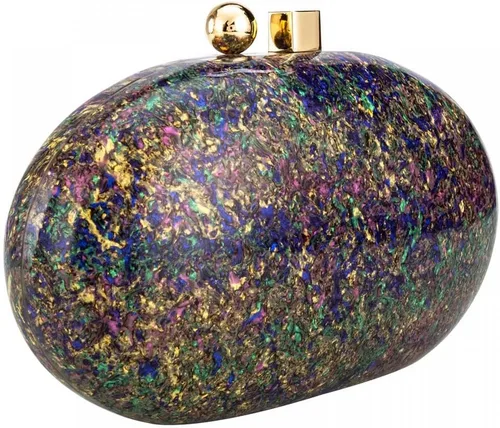 Vista 3 de Simcat Bolsos de mano de acrílico para mujer, bolsos de noche de mármol, bolso cruzado degradado para boda, fiesta, baile de graduación