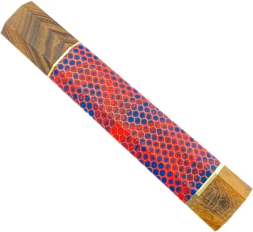 Vista 10 de Mango de cuchillo de resina de panal de abeja, mango octogonal de madera estilo japonés, material para hacer cuchillos, herramienta de bricolaje