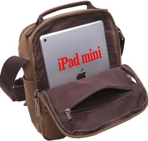 Vista 4 de mygreen Bolso bandolera pequeño de lona para el hombro, bolsa de trabajo