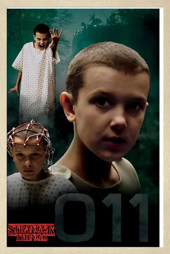 Vista 6 de Trends International Netflix Stranger Things - Póster de pared de Eleven, 14.725 x 22.375 pulgadas, versión enmarcada de madera de granero