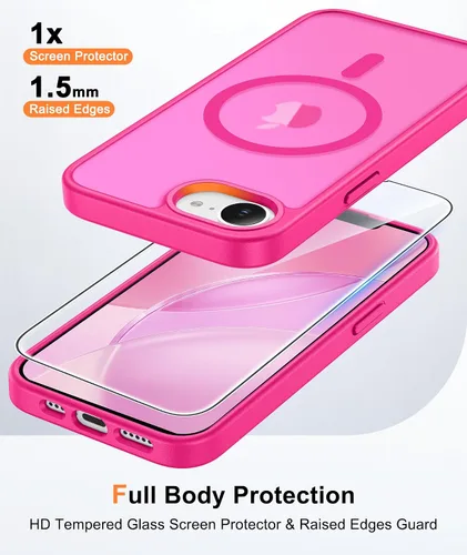 Vista 182 de FNTCASE Funda para iPhone 17 Pro: Fundas delgadas translúcidas de color azul claro compatibles con MagSafe, protección completa de la cámara