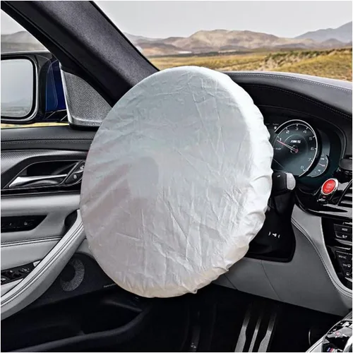 Vista 7 de JOYCOURT Parasol para volante de automóvil, protector anticalor para volante