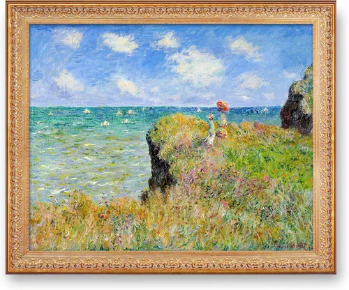 Vista 252 de A&T ARTWORK Antibes Seen from The Salis Gardens de Claude Monet Las Obras de Arte Clásico Mundial Reproducciones, Impresiones de Arte en Lienzo