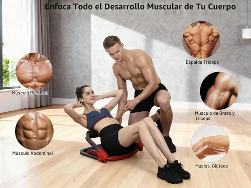 Vista 2 de Máquina de Entrenamiento Abdominal, Equipo de Entrenamiento de Cuerpo Completo, Equipo de Ejercicios de Abdominales para Hacer Sentadillas en Casa