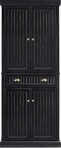 Vista 3 de Crosley Furniture Seaside - Gabinete de cocina y despensa Negro (Distressed Black)