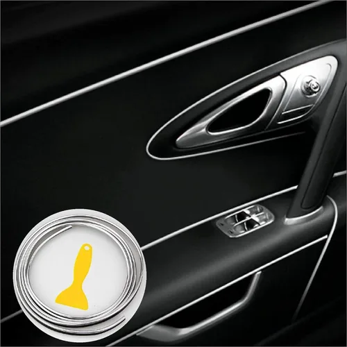 Vista 4 de Moldura Decorativa para Interior de Automóvil Panel de Puerta Tablero Tira de Ajuste para Espacios 10 pies (Rosa)