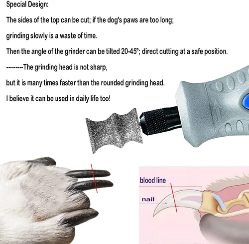 Vista 3 de Brocas de diamante para amoladora Dremel para uñas de perro para herramienta giratoria - Accesorio de 1/8' para amoladora de uñas Dremel para perros