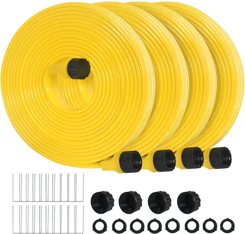 Vista 9 de Manguera de riego de 15 pies, paquete de 3, manguera corta flexible para rociadores para patio, sistema de manguera de riego por goteo de césped