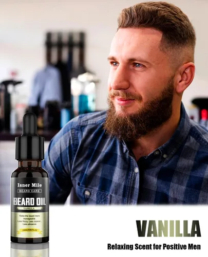 Vista 4 de ISNER MILE Kit de aceite para barba: regalos para hombres, papá, novio, acondicionador de bigotes, suaviza, fuerza con sándalo, ron de laurel