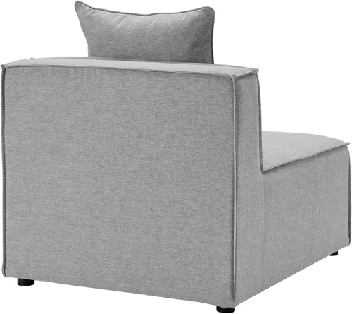 Vista 9 de Modway EEI-4388-GRY Saybrook Sofá seccional tapizado para patio en gris, juego de 8 piezas