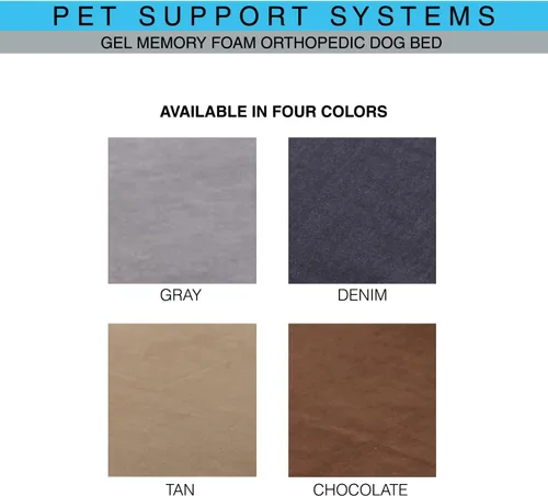 Vista 6 de Pet Support Systems - Cama ortopédica de espuma viscoelástica de gel extra grande de 52 x 36 x 7 pulgadas con cojín para perros, color azul mezclilla