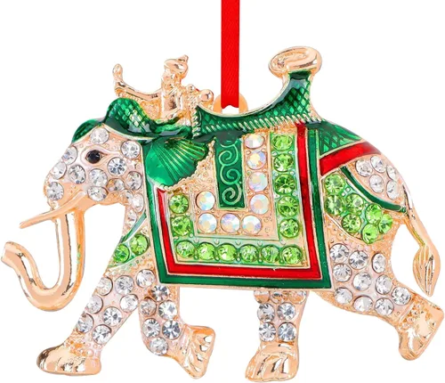 Vista 13 de Adornos de Rana Verde para Árbol de Navidad - Adornos de Rana de Navidad de Metal Adornos de Rana Verde Weihnachtsgurke Decoración de Navidad
