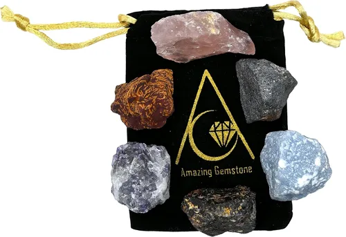 Vista 5 de Amazing Gemstone Aquarius Gifts - Kit de cristal del zodiaco para mujeres y hombres, juego de piedras curativas de lepidolita, pulseras de granate