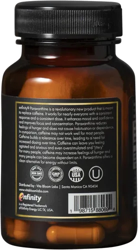 Vista 10 de Enfinity Cápsulas de Paraxantina, Energía Limpia y Concentración, Alternativa a la Cafeína 200 mg por Cápsula 30 Cápsulas por Botella