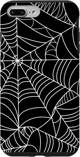 Vista 12 de iPhone 16 Spider Web Halloween Pattern Spooky on Black Case