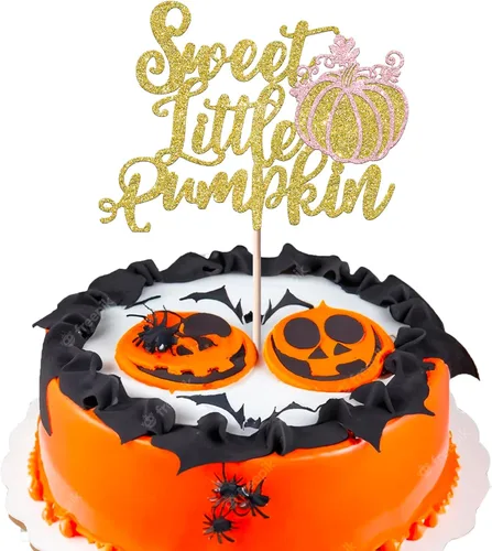 Vista 11 de Rsstarxi Paquete de 24 decoraciones de calabaza con purpurina para cupcakes de primer cumpleaños, decoración de pastel de calabaza para el primer