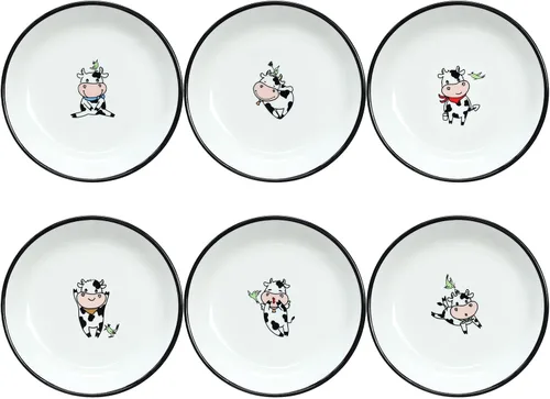 Vista 9 de Divertidos platos de cerámica con diseño de vaca y pájaro de caricatura, platos de condimentos, cuencos de sushi y soja, platos de aperitivo, platos