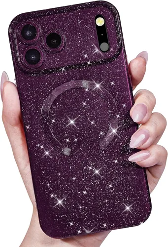 Vista 14 de LoeoeL Funda para iPhone 12 con Purpurina Compatible con Magsafe, Femenina Linda Brillante Magnética Mag Safe Bonita Funda para Teléfono