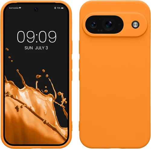 Vista 203 de kwmobile Funda compatible con Google Pixel 9 - Funda protectora delgada de TPU para teléfono - Acabado mate suave - Piedra antigua