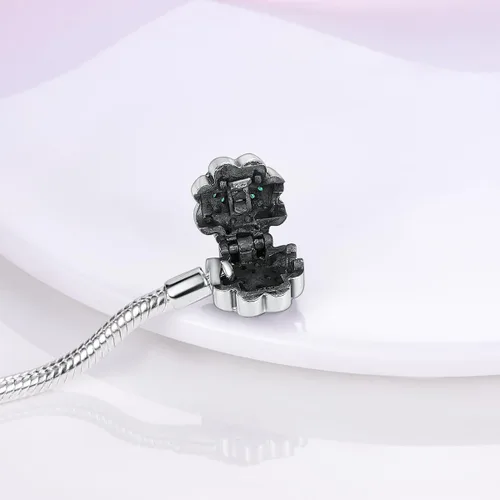 Vista 3 de MULA Pulsera de plata de ley 925 con dije de serpiente y mariposa, girasol y corazón con circonitas cúbicas 5A para mujer