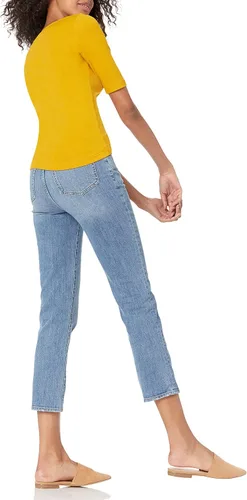 Vista 4 de Tienda Essentials - Camiseta de manga corta y cuello cuadrado para mujer