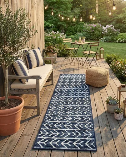 Vista 25 de Rugs.com Sabrina Soto Outdoor Collection Alfombra – 2 x 6 pies alfombra de tejido plano de pasillo beige perfecta para pasillos y entradas