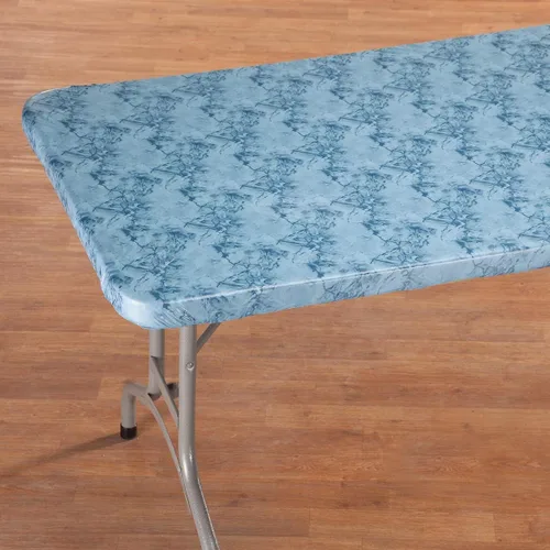 Vista 2 de Fox Valley Traders Funda elástica de vinilo de mármol para mesa de banquetes