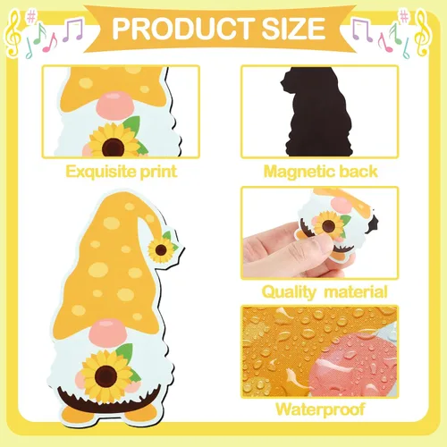 Vista 3 de Sinmoe 24 imanes navideños de gnomo de temporada, imanes para refrigerador, puerta de garaje de Pascua, gnomos para nevera, resorte magnético