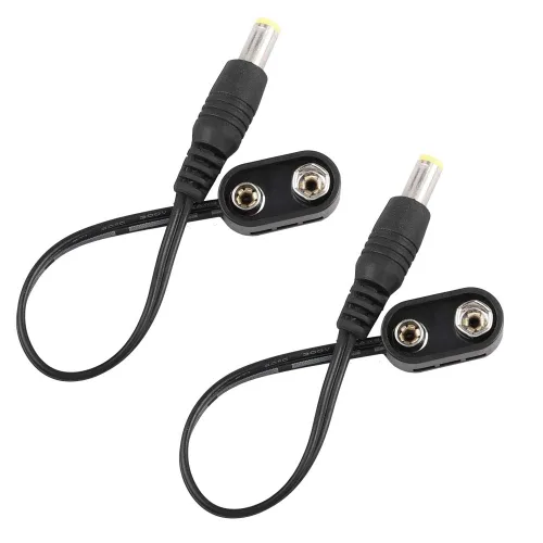 Vista 8 de Mr.Power Conector de batería de 9 V con clip, cable de alimentación con conector a presión de 2,1 mm x 5,5 mm para pedal de efectos de guitarra