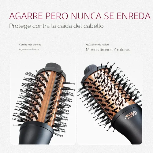 Vista 3 de TYMO 2.0 Cepillo Secador de Pelo - Cepillo de Soplado de Aire Caliente, Voluminizador de un Paso, Rizador de Barril de 2 Pulgadas Mejorado, Secado 3