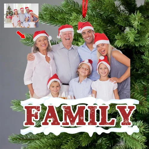 Vista 10 de Adorno personalizado para tu foto, adornos de Navidad con foto personalizada, adorno familiar personalizado, regalo para árbol de Navidad, chimenea