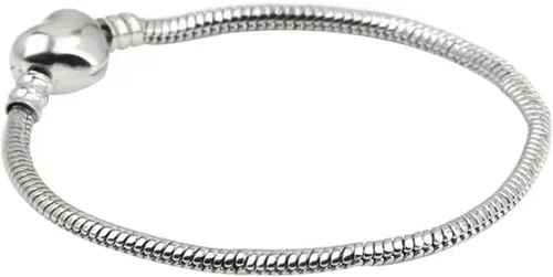 Vista 2 de KunBead Pulseras de cadena de serpiente con cierre de corazón para mujeres y niñas, para hacer joyas, compatibles con dijes Pandora