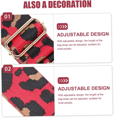 Vista 7 de EXCEART 5pcs Adjustable Shoulder Strap Purse Accessories Leopard Print Bag Tote Bag for Women Crossbody Purse Strap Adjustable Straps Wide Bag Strap