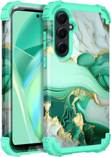 Vista 30 de Hocase Funda para Galaxy A37 5G, protección resistente a prueba de golpes, parachoques de goma de silicona suave+funda protectora híbrida