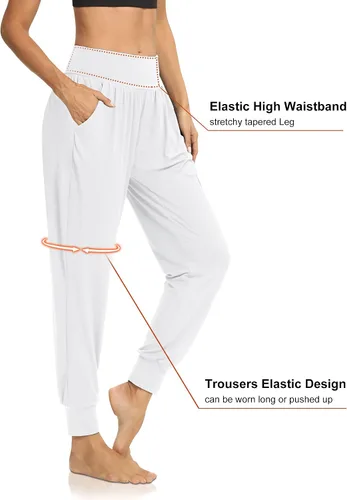 Vista 2 de DIBAOLONG - Pantalones deportivos holgados para mujer, para entrenamiento, yoga o descanso, cómodos, con bolsillos
