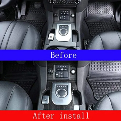 Vista 2 de YIWANG Cubierta de panel de palanca de cambios de coche, cromada, ABS, 2 unidades, para Land Rover Discovery 4 2012-2017, accesorios de coche