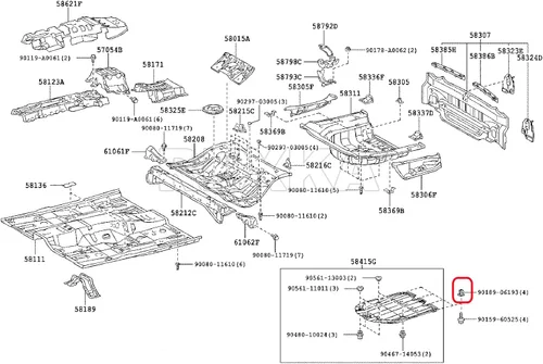 Vista 6 de Rexka 40 unids Soporte de parachoques delantero Splash Shield debajo de la cubierta Nylon Tuerca Ojal M5.5 Tornillo 90189-06193 para Toyota Lexus 40