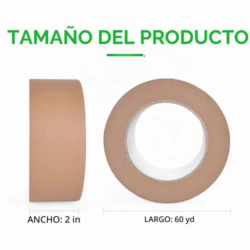 Vista 8 de TAPEBEAR Cinta de papel kraft ecológica, cinta de papel kraft biodegradable, cinta de embalaje writable reciclable, superficie sin revestimiento